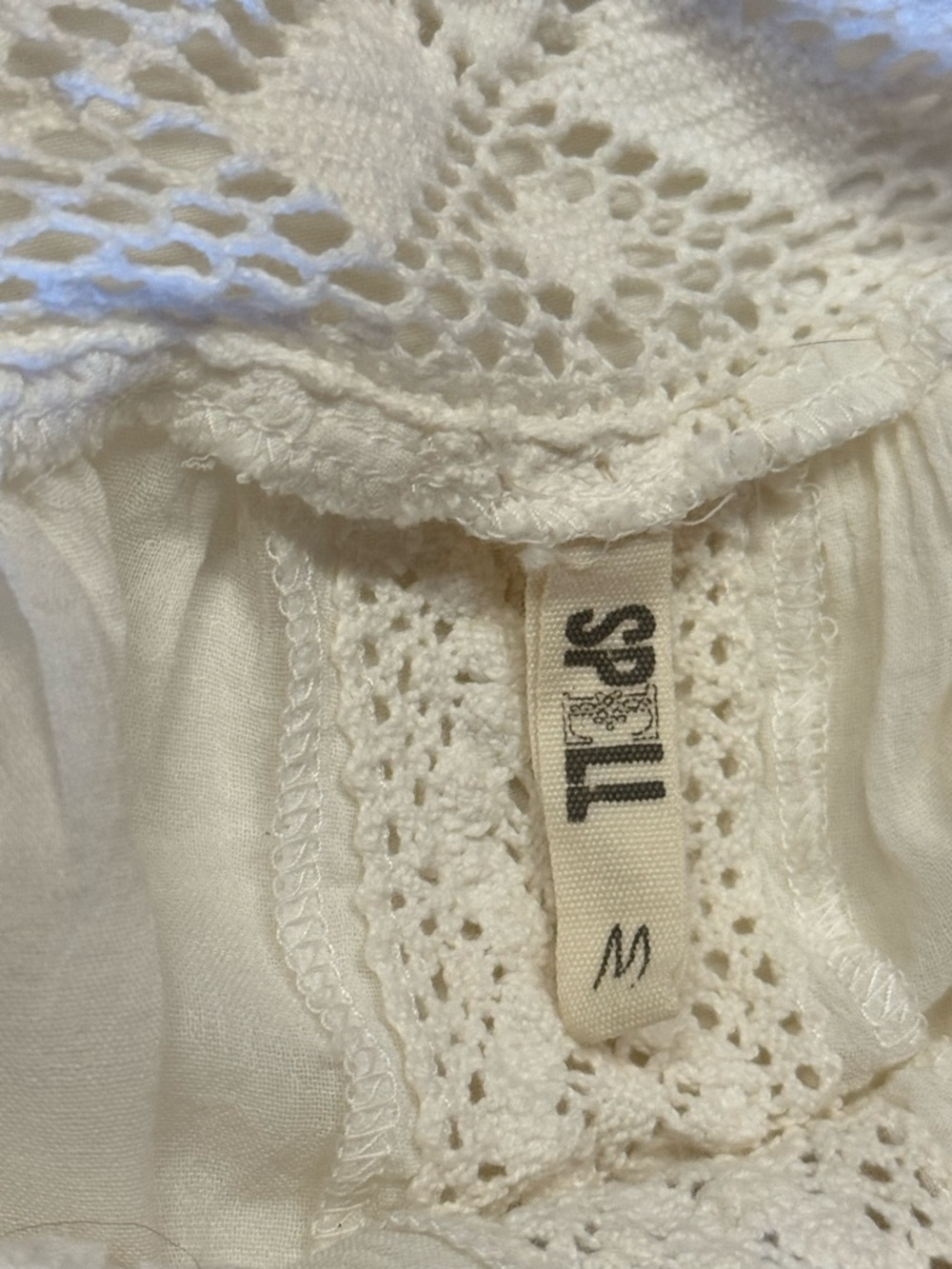 Vintage Spell Designs Sunday Feels Lace Trim Blouse in Medium - Picture 14 of 16